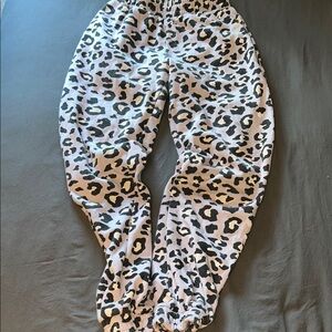 Target Women's Leopard Print Joggers - Purple, Black, White.